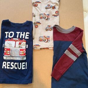 Kids Fire Truck Themed Long Sleeve Shirts